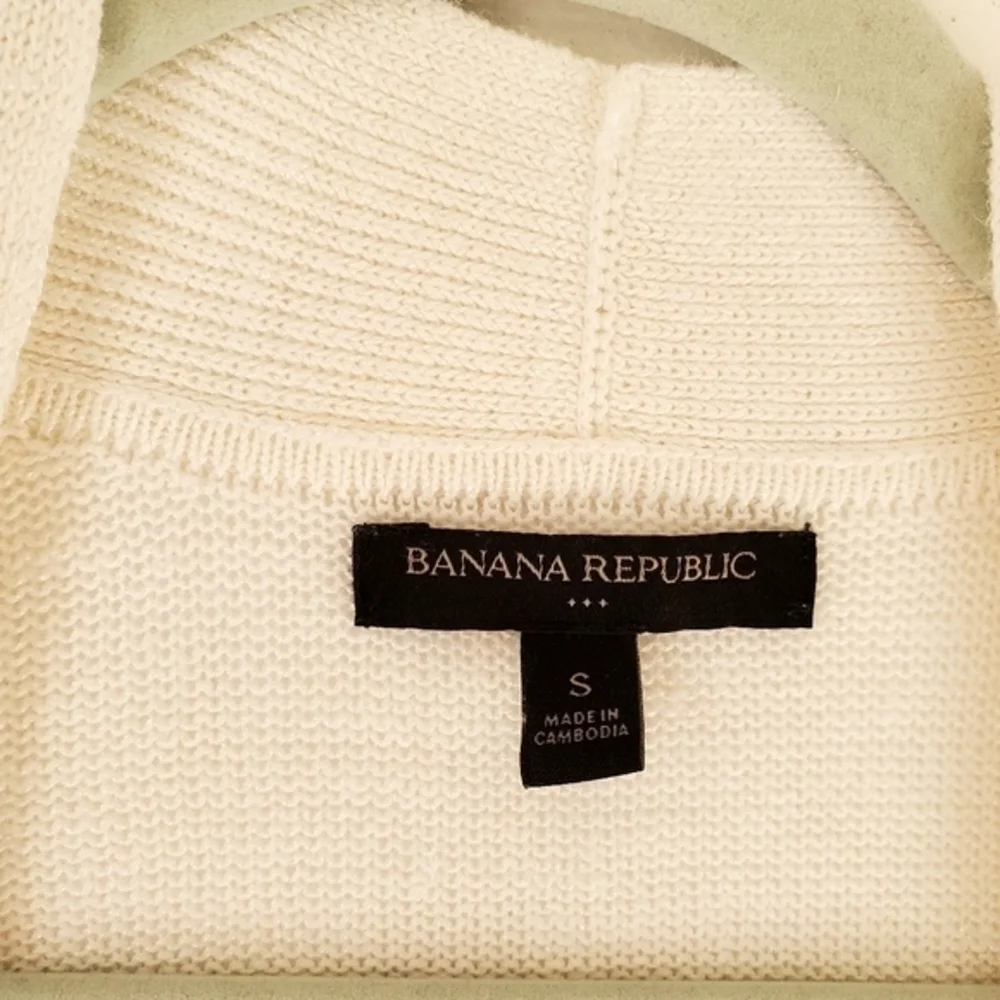 Banana Republic‎ Long Ivory Knit Open Sweater Wrap Size Small Women